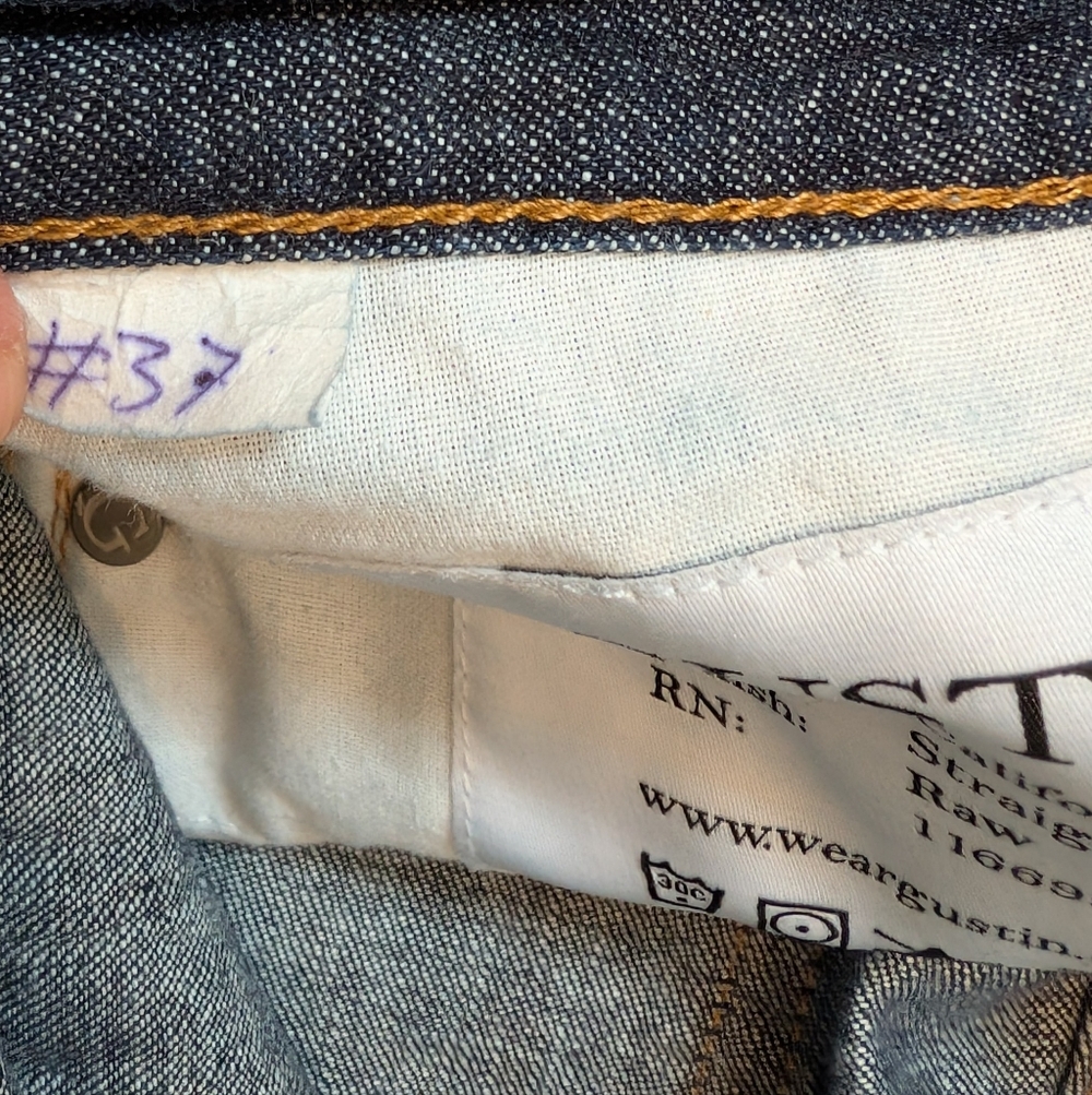 Gustin #37 Super Light Selvedge Denim Straight Jeans Men's Size 35 Made in USA - Picture 4 of 9